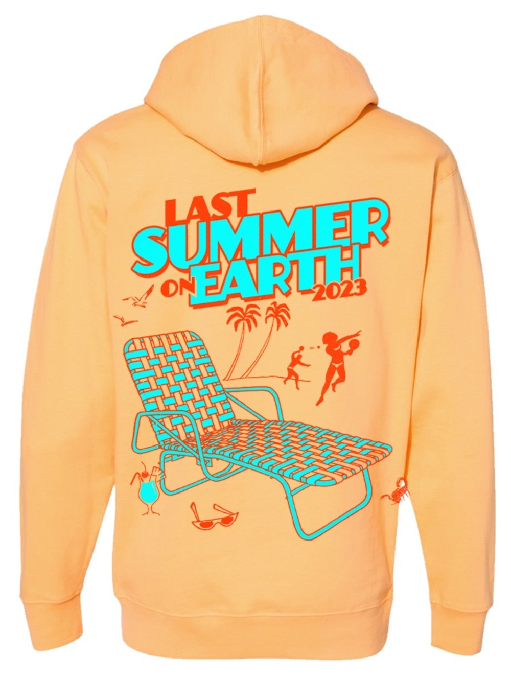 Peach Graphic 'Last Summer on Earth' Hoodie Sweater